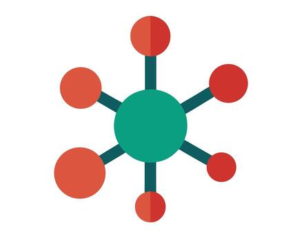 resumen red gráfico ilustrando interconexión y colaboración en un moderno, plano diseño estilo - profesional digital obra de arte con vibrante colores y detallado composición vector