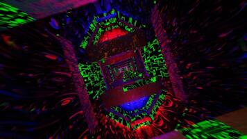 surreale vortice energia flusso ciclo continuo tunnel 3d video