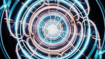 Futuristic Motion Graphics Loop With Abstract Neon Shapes video
