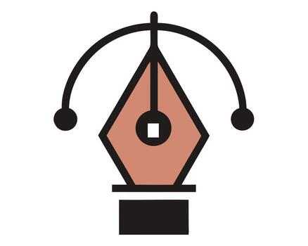 Elegant Pen Tool Icon A Stylish and Modern Design Element for Creative Projects, Representing Precision and Artistic Flair. vector