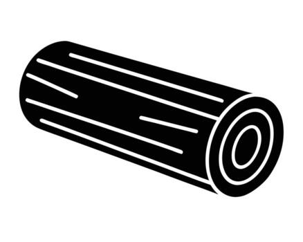 Dark, Moody Silhouette of a Single, Rough-Hewn Log Isolated on White Background, Perfect for Rustic Designs vector