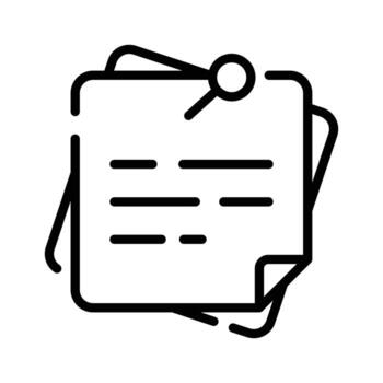 un de moda icono de pegajoso notas en contorno estilo vector