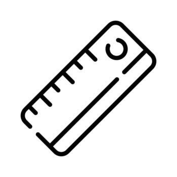 A captivating outline icon showing standard measuring ruler scale vector