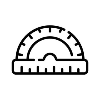 Easy to edit outline icon of angular protractor tool vector