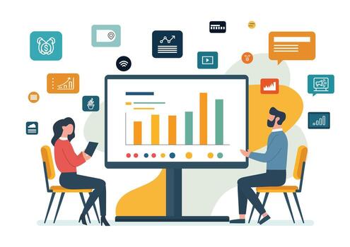 Flat design modern illustration concept of business strategy, brainstorming, planning, consulting, team work, project management. vector