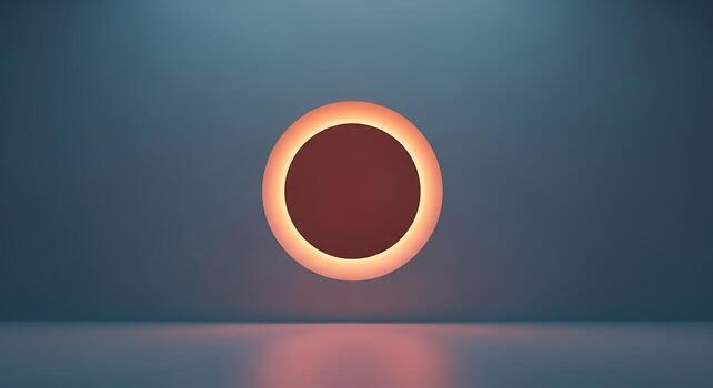 Abstract circle with light effect against a dark blue background photo