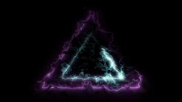 retrò anni 90 futuristico triangolo con neon splendore effetto fantascienza sfondo. dimensionale portale stile. adatto per fantascienza vfx disegno, o digitale opera d'arte. video