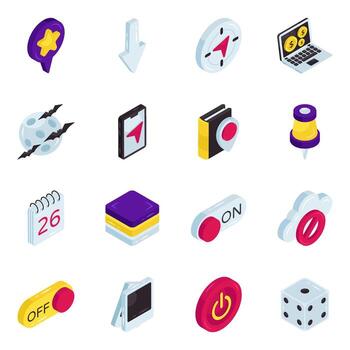 Colorful modern interface icons vector