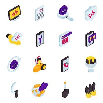 Web development icons set for design vector