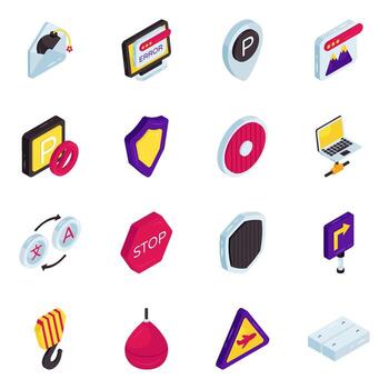 Colorful icons for user interface design vector