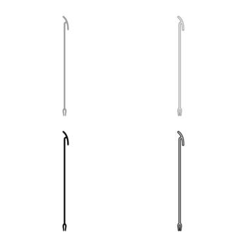 Egyptian scepter Uas set icon grey black color solid fill outline contour line thin style vector