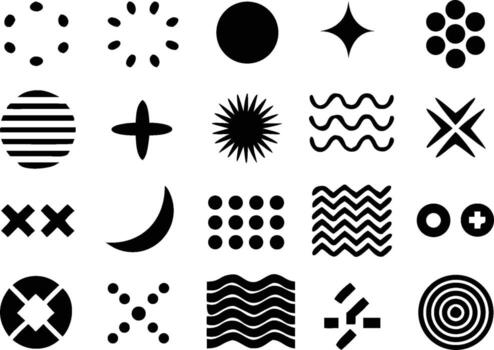 Abstract Pattern and Symbol Pack in Monochrome vector