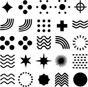 Creative Monochrome Pattern and Shape Collection vector