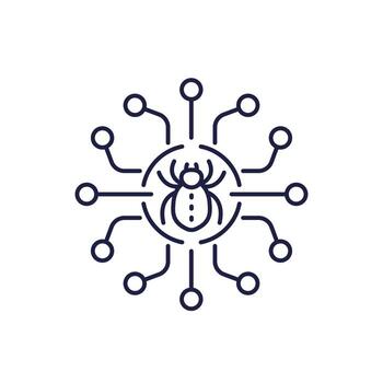 computer bug icon in line style vector