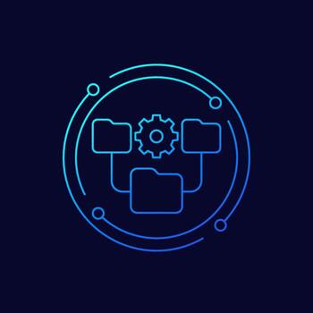 Version control icon in linear design vector