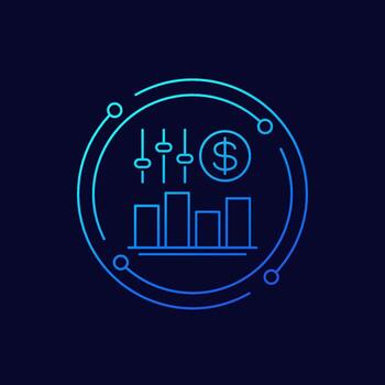 dynamic or surge pricing icon, linear design vector