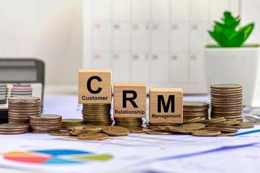 CRM. Sales professional using mobile smartphone and CRM icon network connection to manage customer data with growth insights, sales analytics, driving business efficiency and customer satisfaction.7 photo