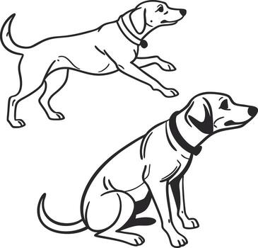 Setting and RunninDogs g Dog vector
