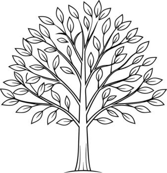 estilizado árbol con lozano follaje vector