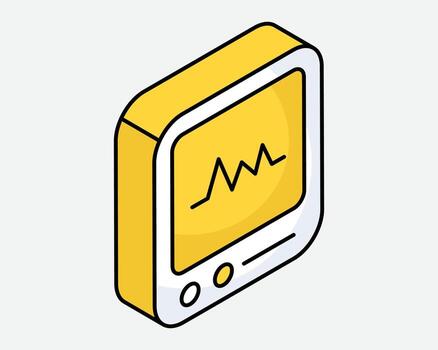 Simple Medical Monitor with Heartbeat Graph Display vector
