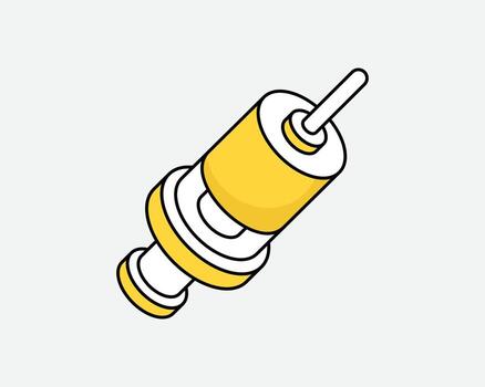 Mechanical component with cylindrical shapes and rotating elements vector