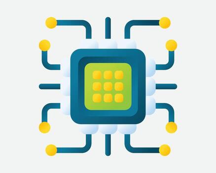 Digital Microchip Circuit Board Technology Innovation Concept vector