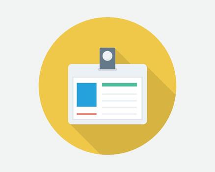 Professional Identification Badge Holder with Clip and Data Fields vector