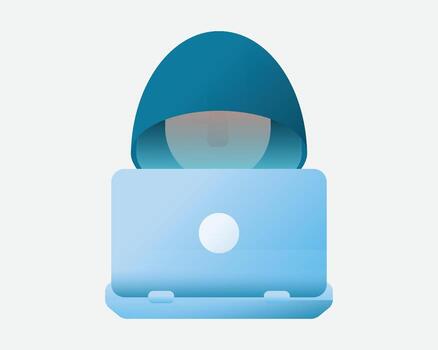 Hacker with laptop illustration vector