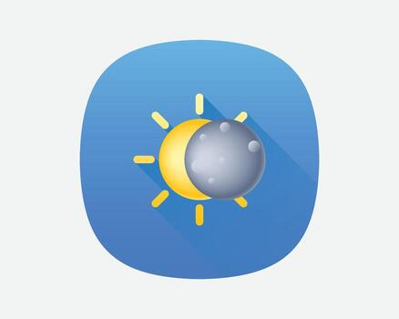 Sun and moon weather icon vector