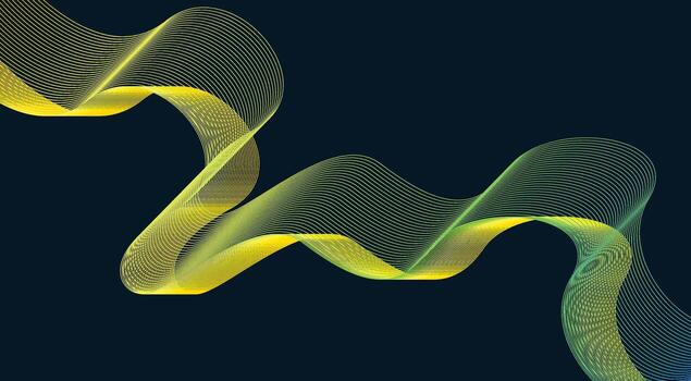 Abstract Blend Lines Wavy Background Green Cyan Colorful Gradient Design Illustration vector