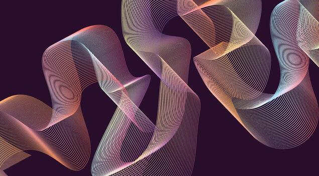 Abstract Blend Lines Wave Curved Background Purple Colorful Gradient Design Illustration vector
