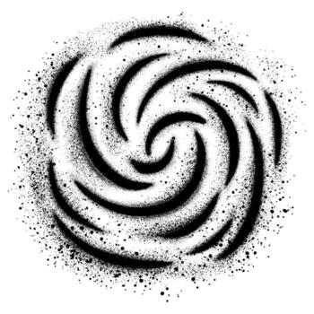 Space landscape background in graffiti style isolated with a white background.Milky Way galaxy. Retro style dot work. Noisy rough shading using dots. EPS 10 vector