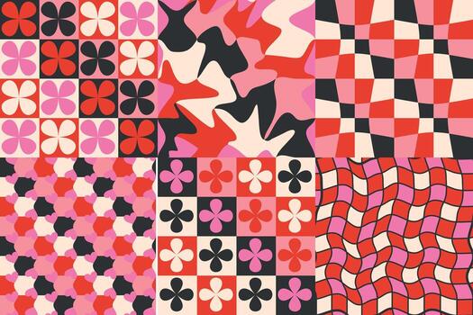 retro geométrico y resumen sin costura modelo conjunto vector