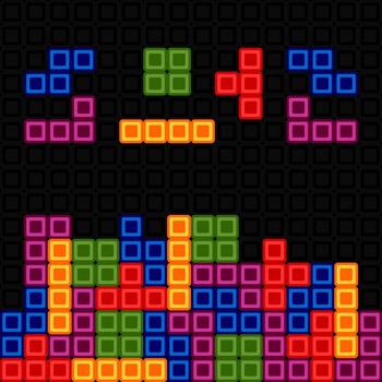 Bricks game. Multicolored blocks on a dark background vector