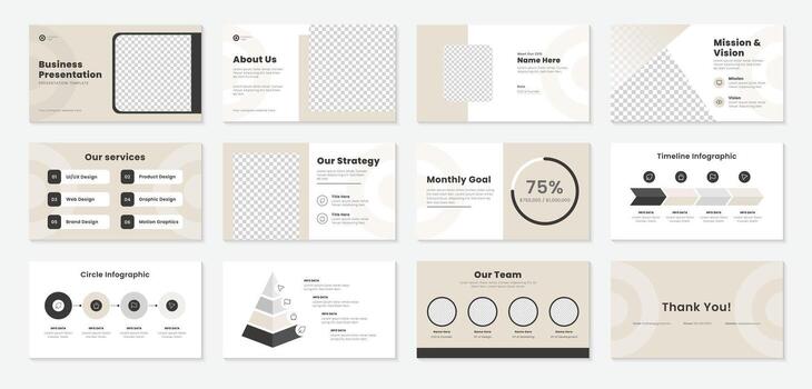 Modern business slides presentation template design, Use for modern presentations, magazines, annual reports, and company profiles with infographic timeline elements design concept. vector