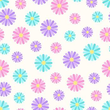 sencillo moderno resumen floral impresión diseño. antecedentes naturaleza. sin costura modelo de dibujos animados verano flor vector