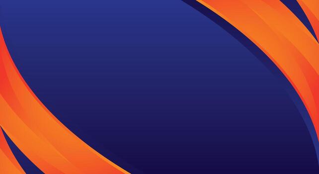 Orange gradient abstract curve corner border on dark blue background vector