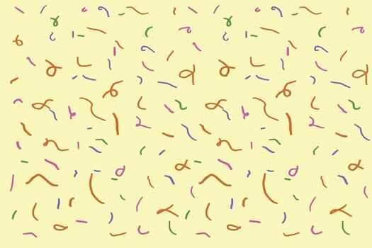 A colorful confetti pattern on a yellow background vector