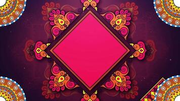 Motion graphics template with ornament and square frame for celebration and event design, Titles sequence editable template for Diwali Greeting and graphical presentation video