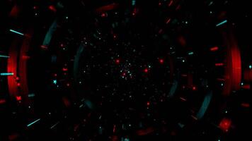 Red and Turquoise Movement Through Shining Star Stream Background VJ Loop in 4K video