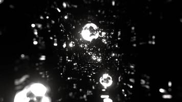 wit in beweging door tunnel met ongebruikelijk licht bollen achtergrond vj lus in 4k video