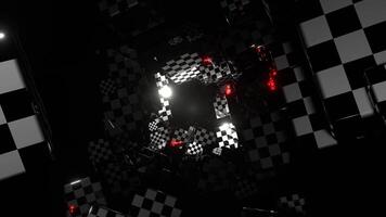 branco e vermelho digital xadrez metaespaço fundo vj ciclo dentro 4k video