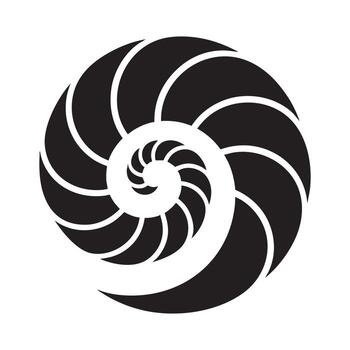 Abstract Black Geometric Swirl Inspired by Dynamic Motion and Minimal Style vector