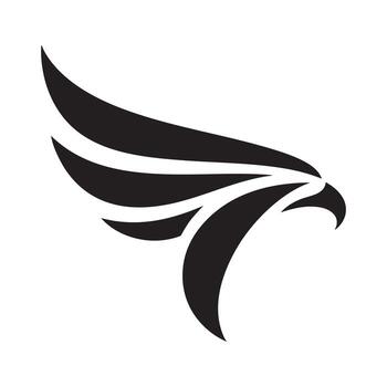 Abstract Falcon Wing Rendered as Three Bold Segments with Modern Style vector