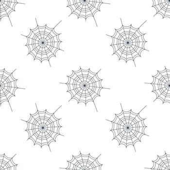 Víspera de Todos los Santos modelo con araña web. sin costura textura en negro y blanco tonos vector