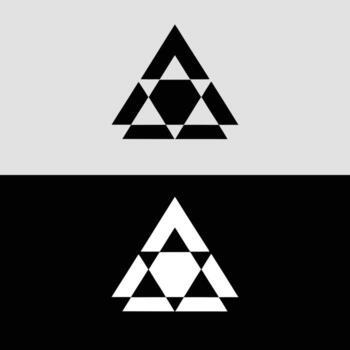 Abstract triangle geometric design black and white symmetrical pattern illustration art graphic style vector