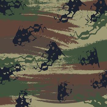 abstract brush military woodland camouflage pattern background texture. vector