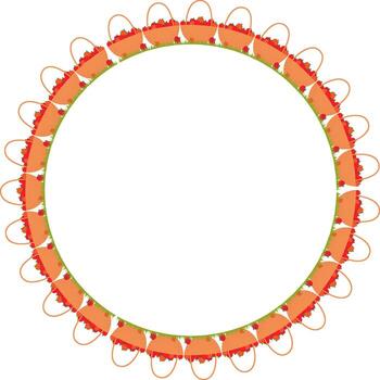 Apples in the basket frame. Hello autumn vector