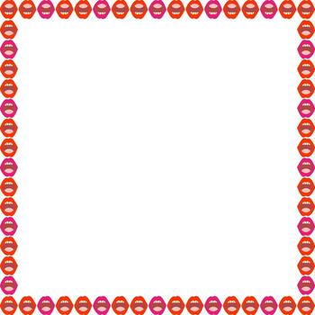 Red lips empty frame. Modern Art graphics for hipsters vector