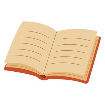 illustration of an open book. Notepad for notes. Isolated on a white background. Flat style design. vector